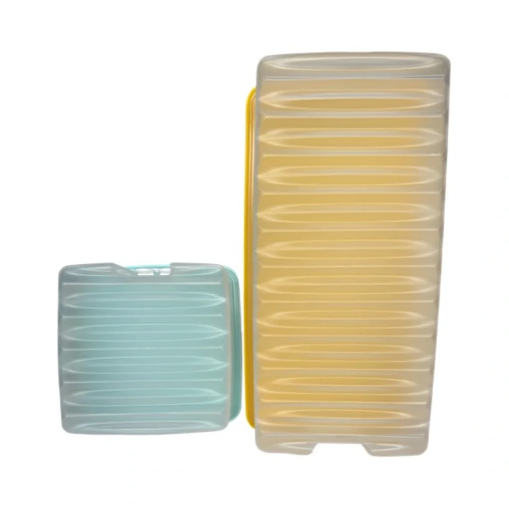 Tupperware FridgeSmart Containers - Light Blue and Yellow